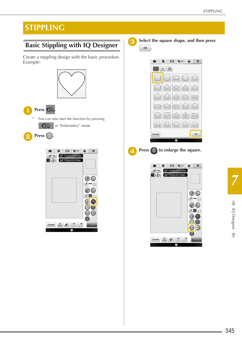 Stippling, Basic stippling with iq designer | Baby Lock Destiny (BLDY) Instruction & Reference Guide-Part2 User Manual | Page 152 / 225