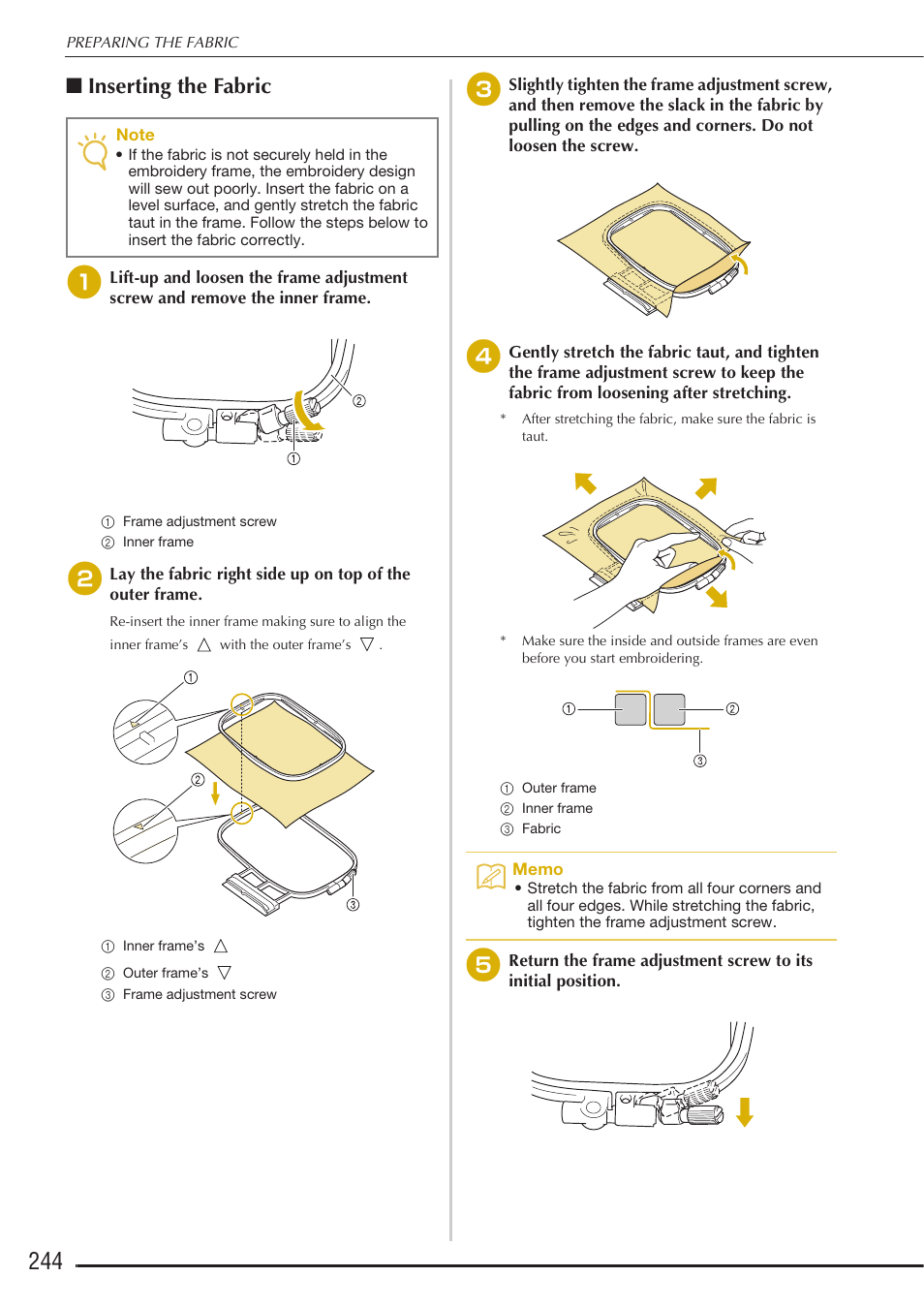 Inserting the fabric | Baby Lock Destiny (BLDY) Instruction & Reference Guide-Part2 User Manual | Page 51 / 225