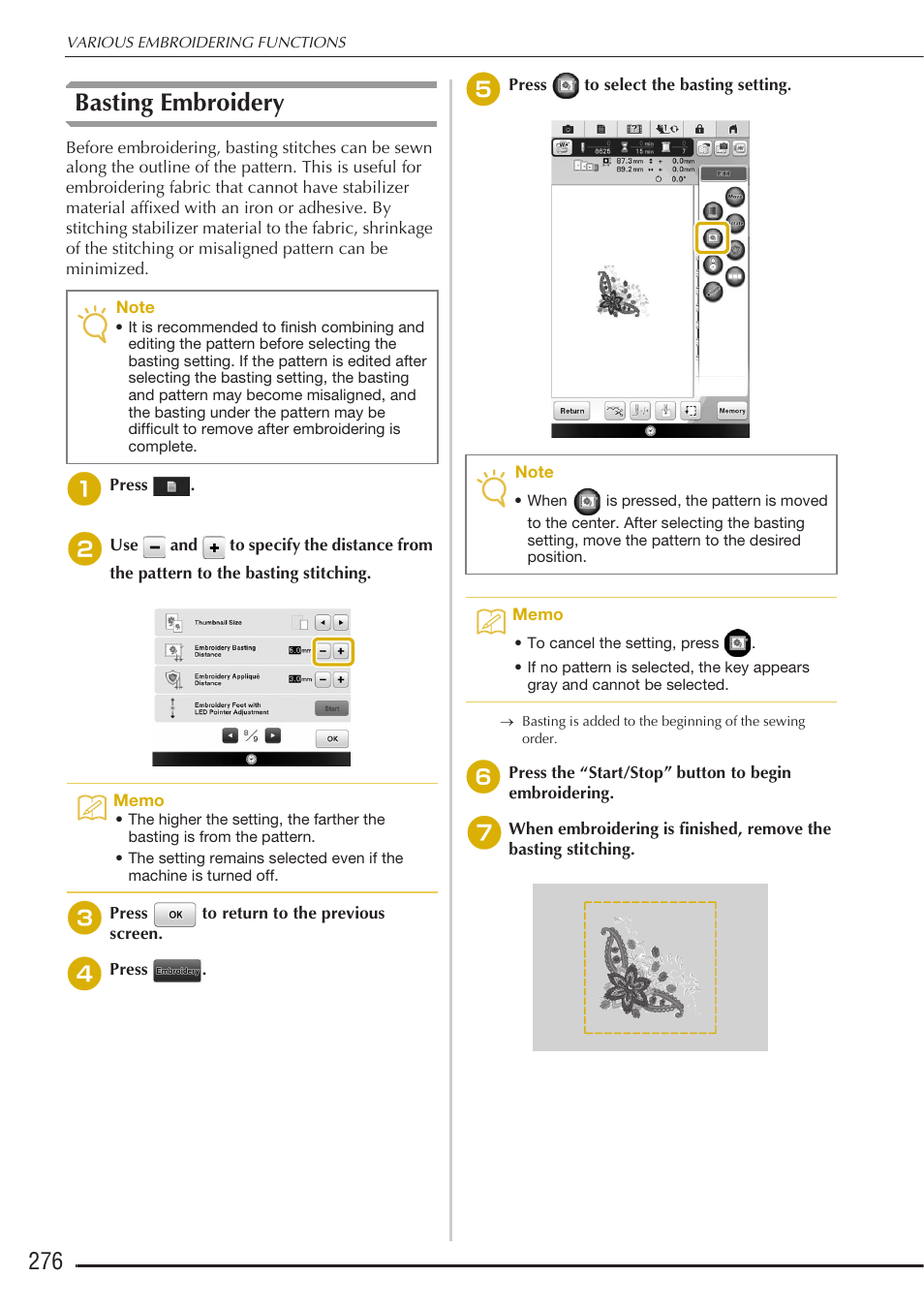 Basting embroidery | Baby Lock Destiny (BLDY) Instruction & Reference Guide-Part2 User Manual | Page 83 / 225