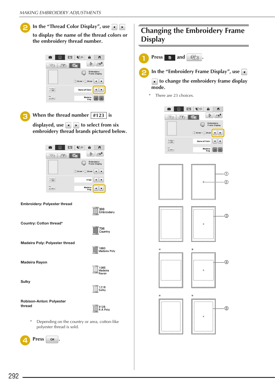 Changing the embroidery frame display | Baby Lock Destiny (BLDY) Instruction & Reference Guide-Part2 User Manual | Page 99 / 225