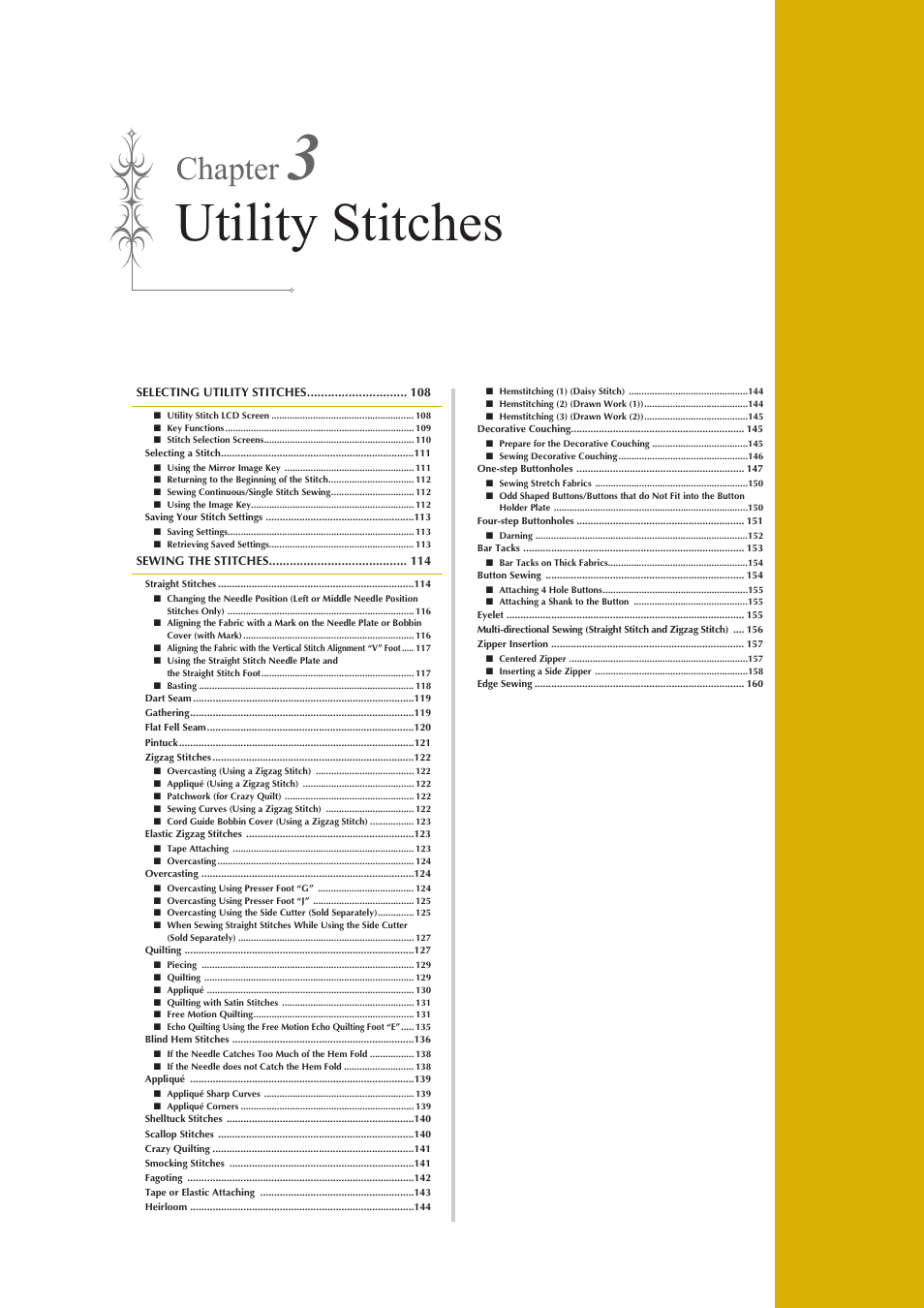 Utility stitches, Chapter | Baby Lock Destiny (BLDY) Instruction & Reference Guide-Part1 User Manual | Page 109 / 196