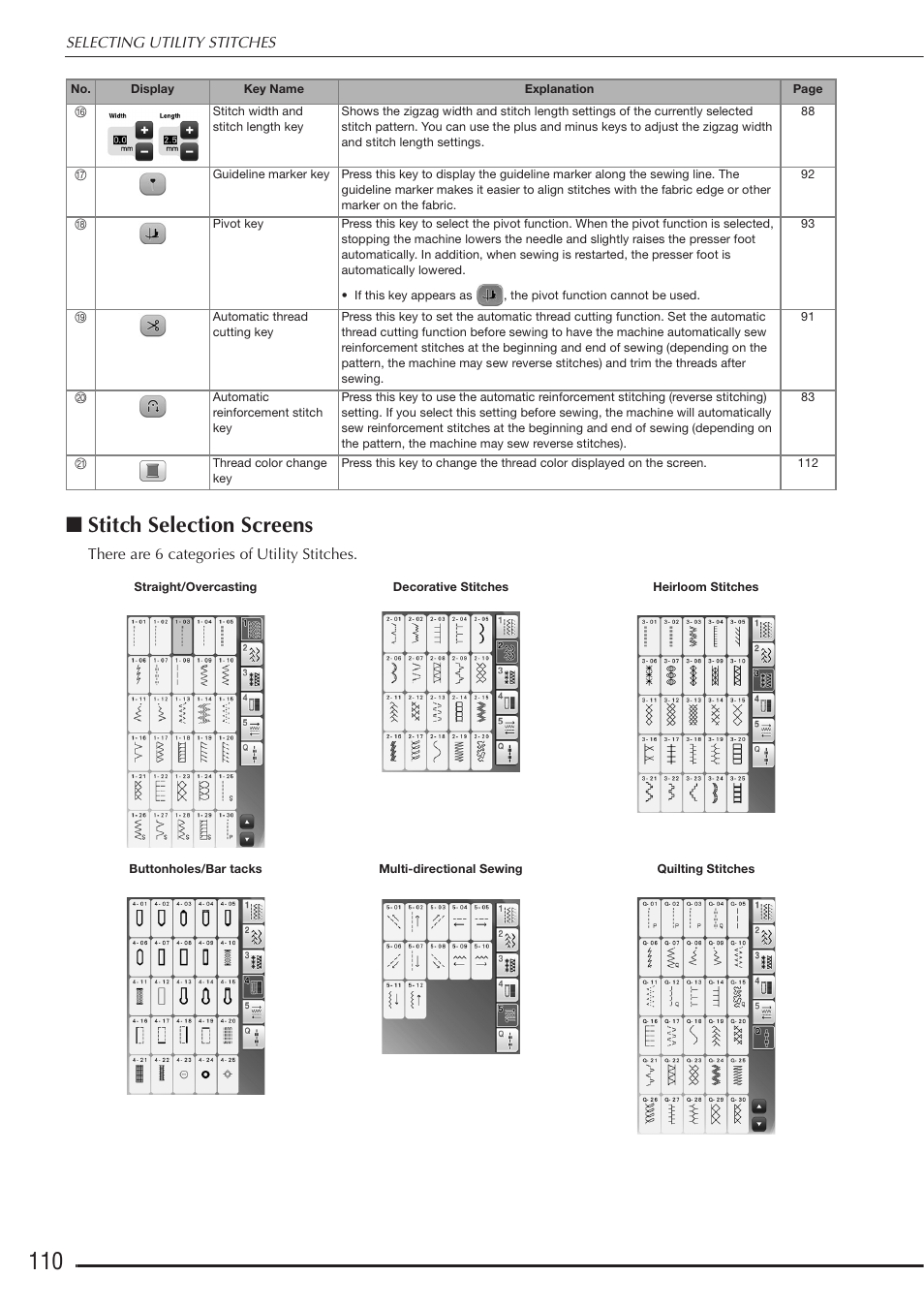 Stitch selection screens | Baby Lock Destiny (BLDY) Instruction & Reference Guide-Part1 User Manual | Page 112 / 196