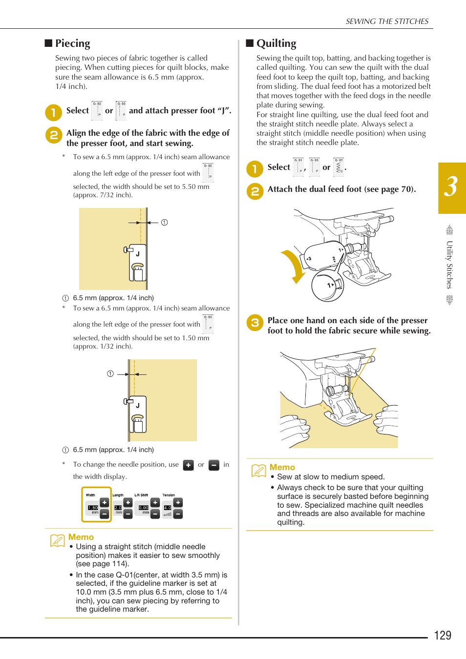 Piecing, Quilting | Baby Lock Destiny (BLDY) Instruction & Reference Guide-Part1 User Manual | Page 131 / 196