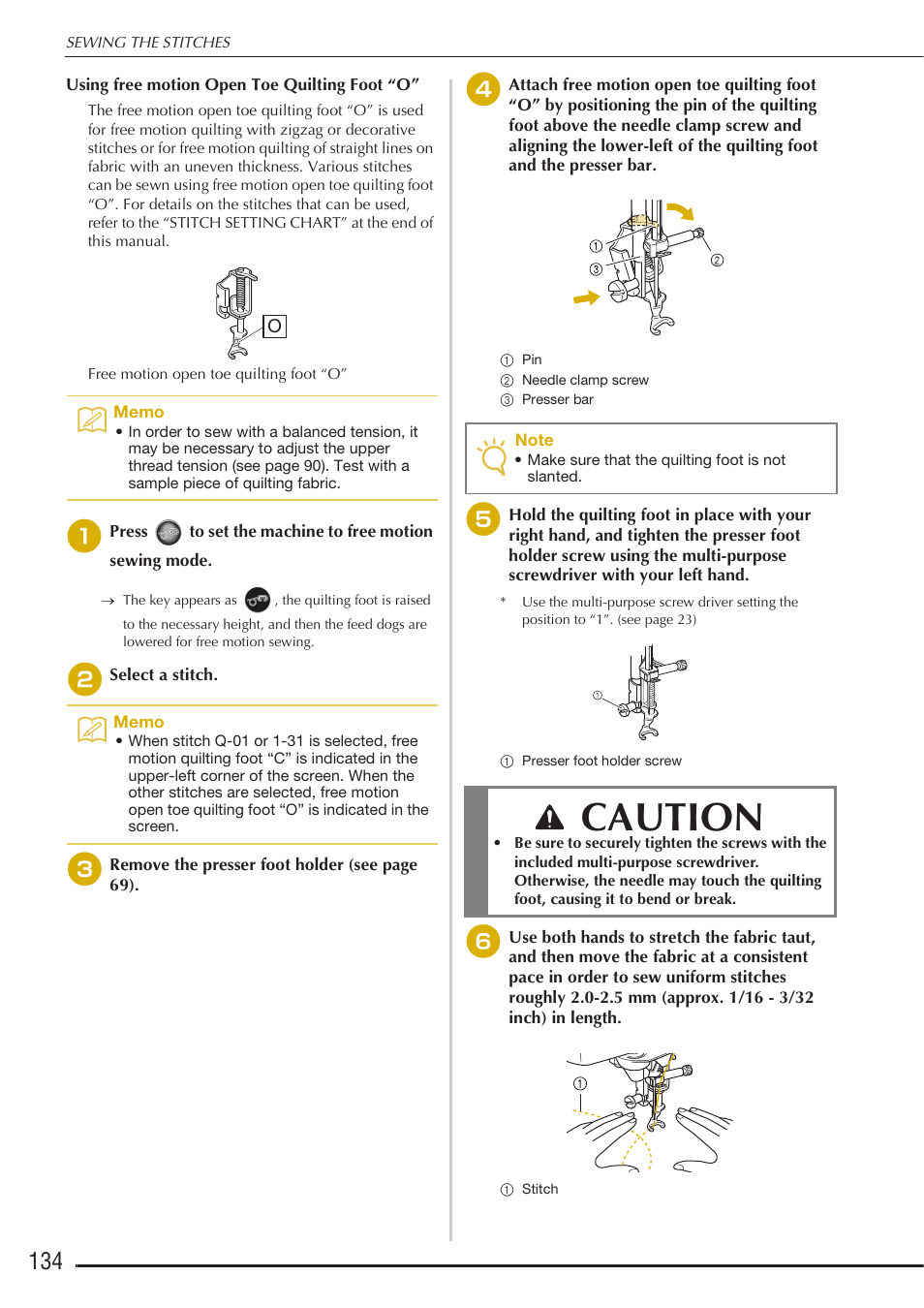 Caution | Baby Lock Destiny (BLDY) Instruction & Reference Guide-Part1 User Manual | Page 136 / 196
