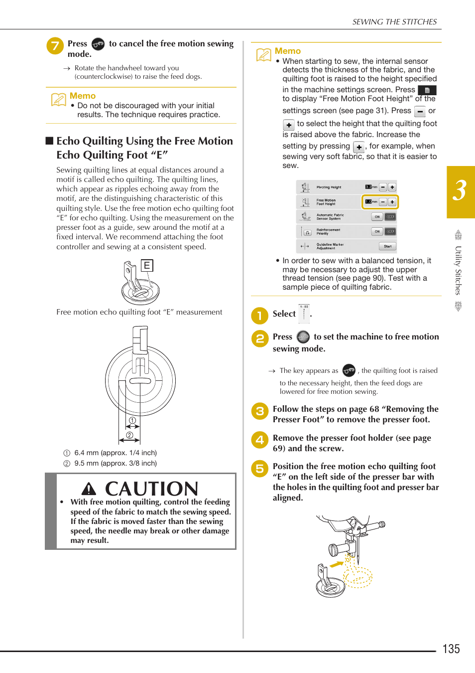 Caution | Baby Lock Destiny (BLDY) Instruction & Reference Guide-Part1 User Manual | Page 137 / 196