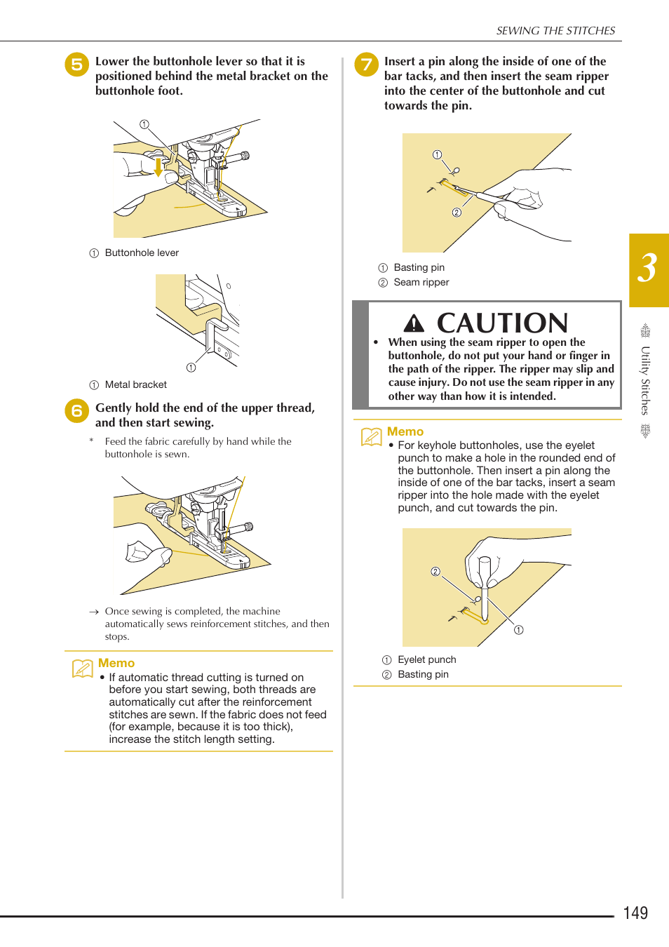 Caution | Baby Lock Destiny (BLDY) Instruction & Reference Guide-Part1 User Manual | Page 151 / 196