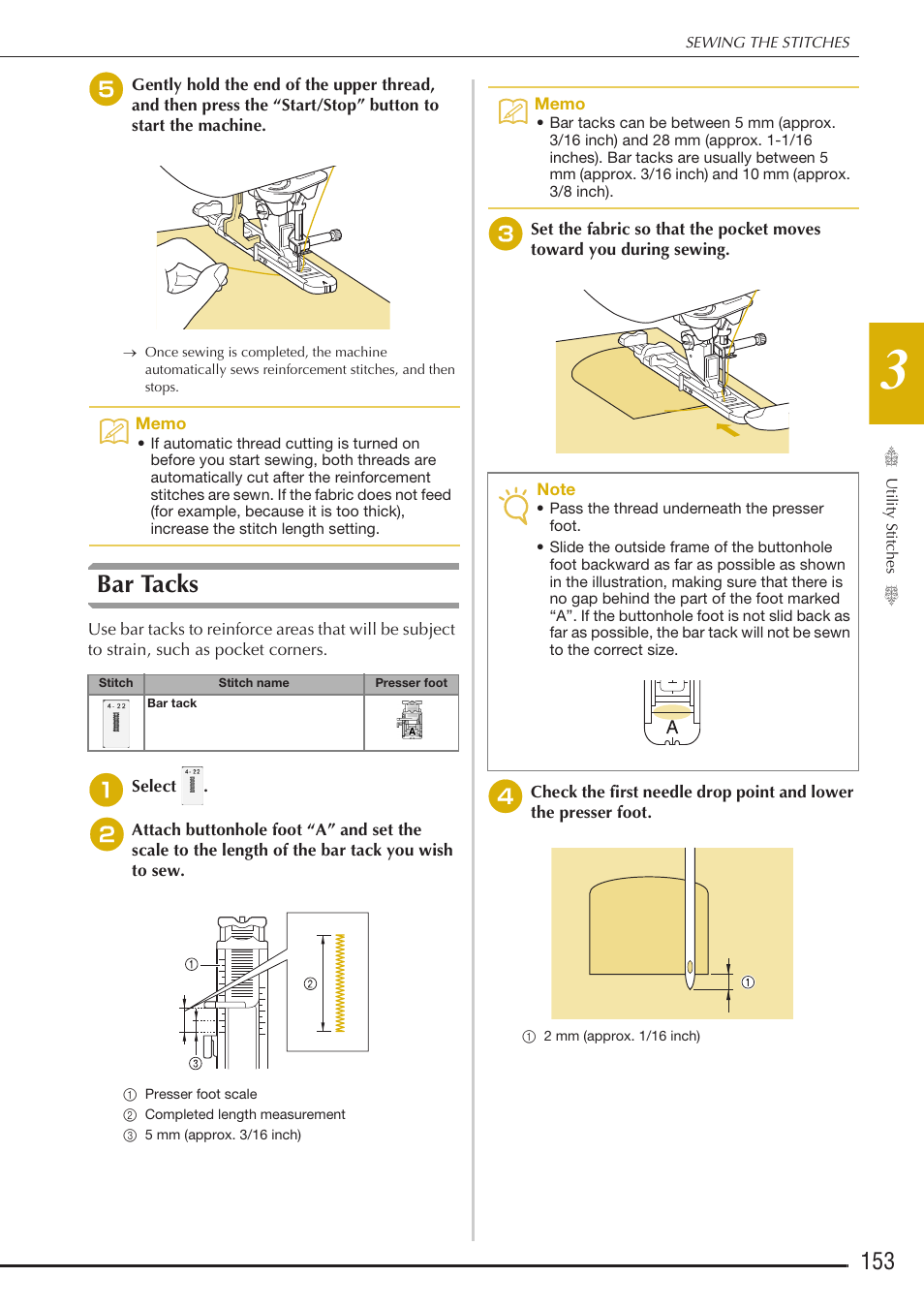Bar tacks | Baby Lock Destiny (BLDY) Instruction & Reference Guide-Part1 User Manual | Page 155 / 196