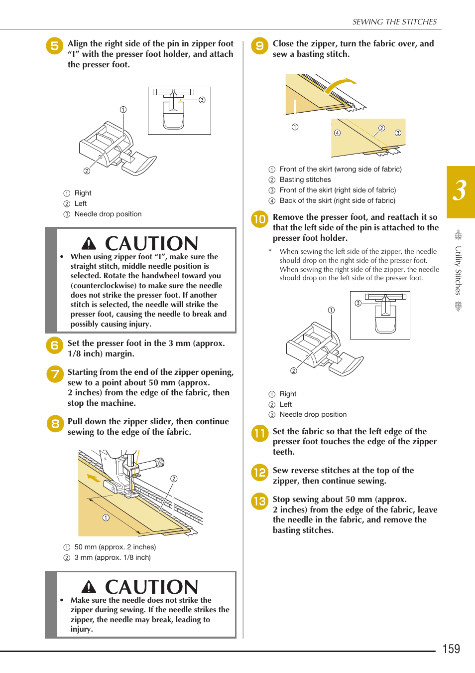 Caution | Baby Lock Destiny (BLDY) Instruction & Reference Guide-Part1 User Manual | Page 161 / 196