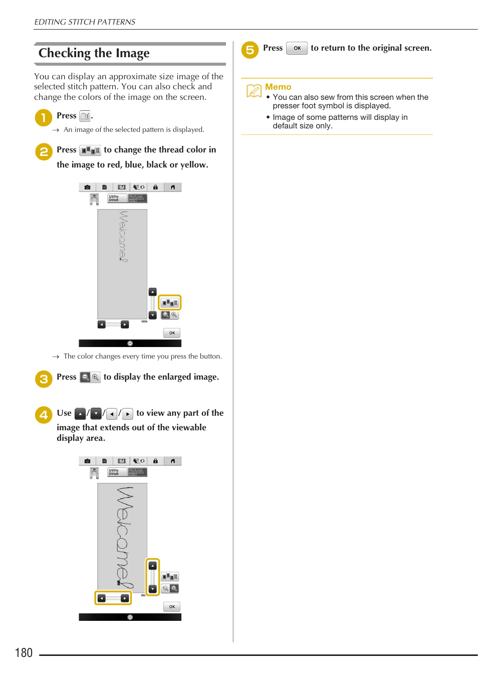 Checking the image | Baby Lock Destiny (BLDY) Instruction & Reference Guide-Part1 User Manual | Page 182 / 196