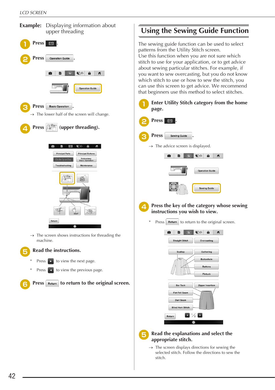 Using the sewing guide function | Baby Lock Destiny (BLDY) Instruction & Reference Guide-Part1 User Manual | Page 44 / 196