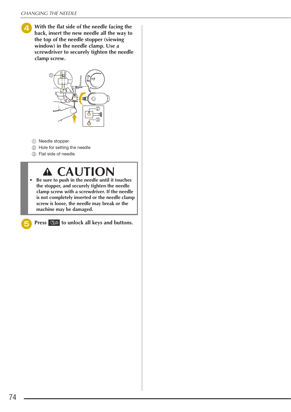 Caution | Baby Lock Destiny (BLDY) Instruction & Reference Guide-Part1 User Manual | Page 76 / 196