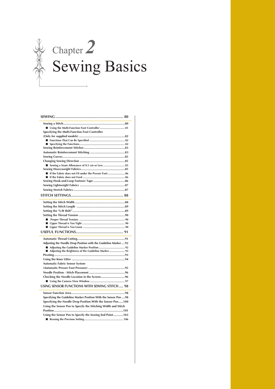 Sewing basics, Chapter | Baby Lock Destiny (BLDY) Instruction & Reference Guide-Part1 User Manual | Page 81 / 196