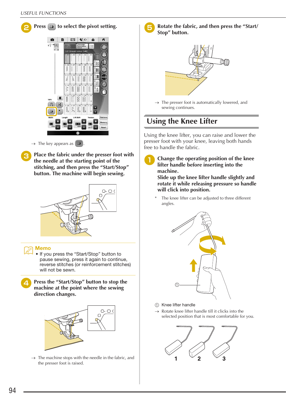 Using the knee lifter | Baby Lock Destiny (BLDY) Instruction & Reference Guide-Part1 User Manual | Page 96 / 196