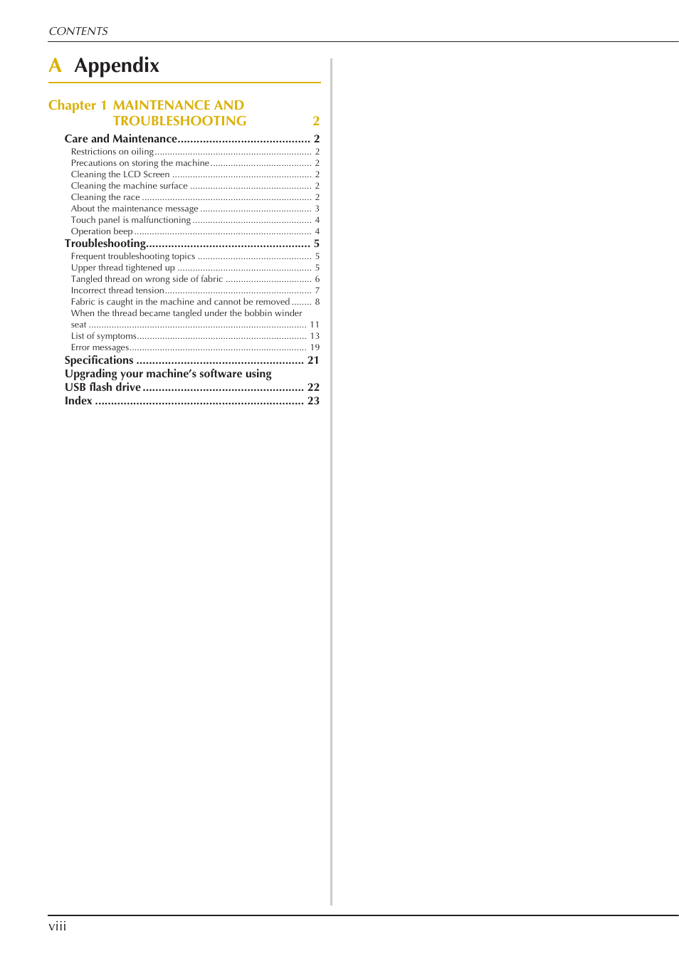 Aappendix | Baby Lock Aventura (BLMAV) Instruction and Reference Guide User Manual | Page 10 / 204