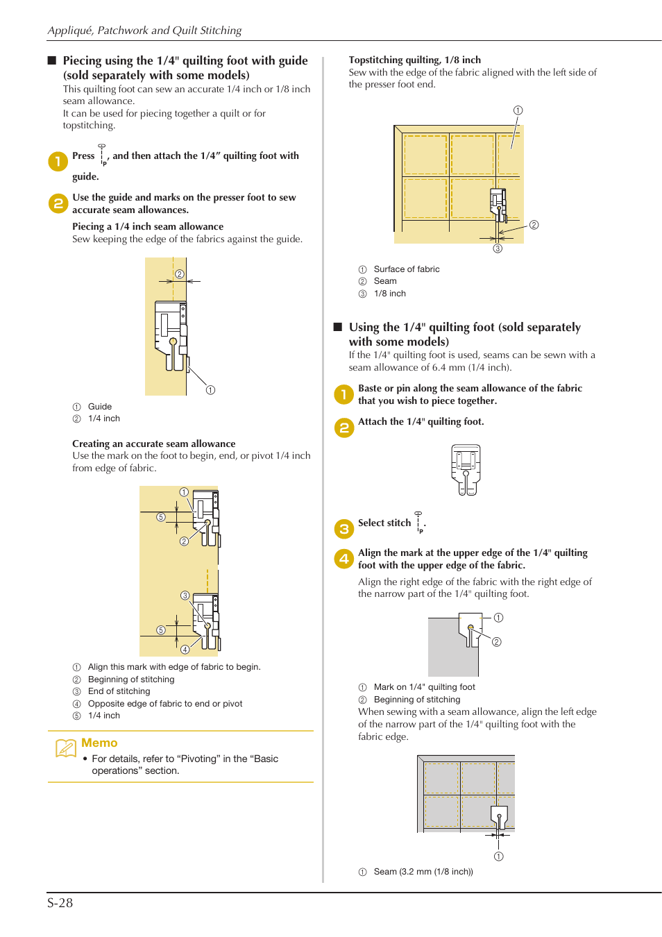 S-28 | Baby Lock Aventura (BLMAV) Instruction and Reference Guide User Manual | Page 104 / 204