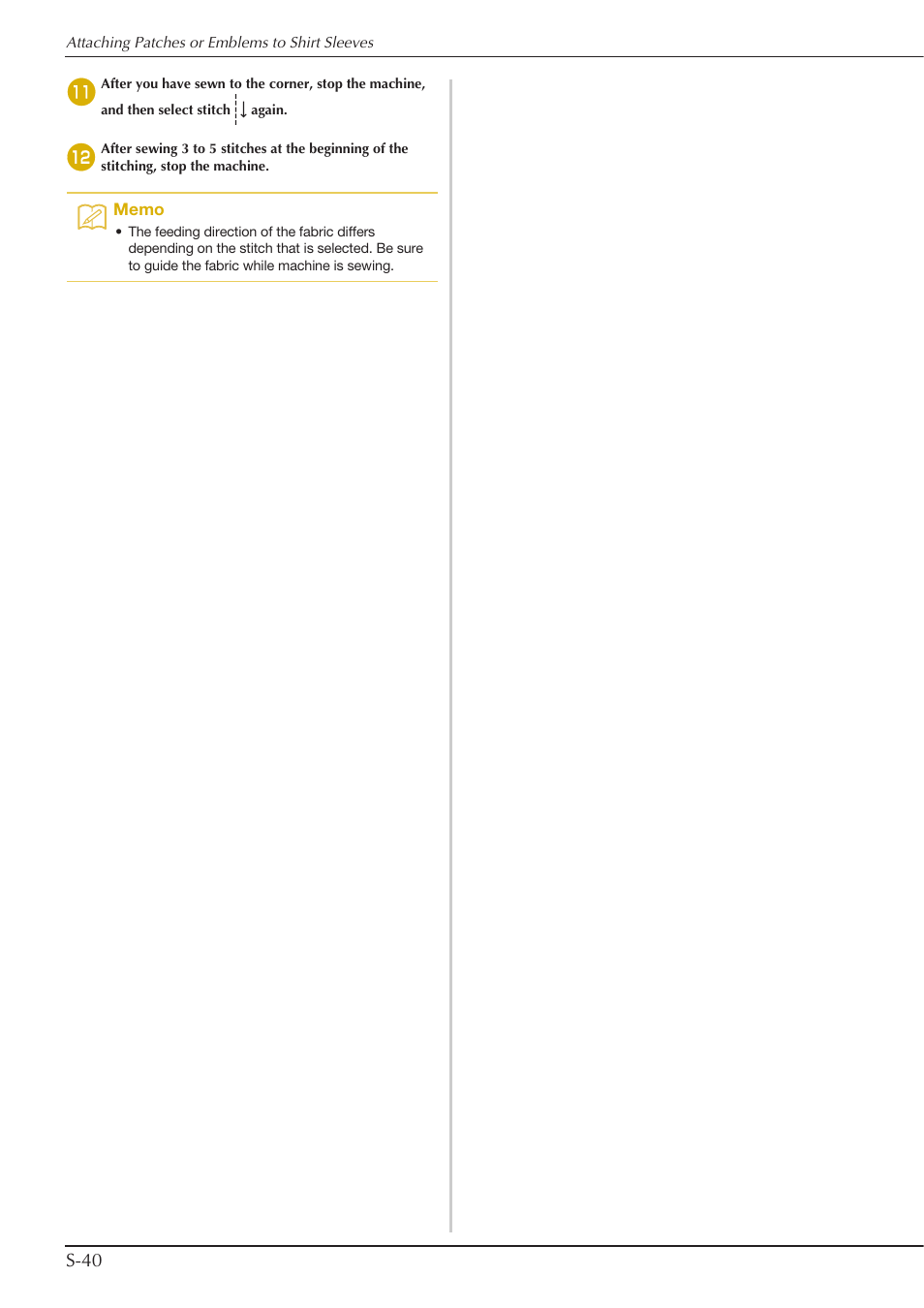 S-40 | Baby Lock Aventura (BLMAV) Instruction and Reference Guide User Manual | Page 116 / 204