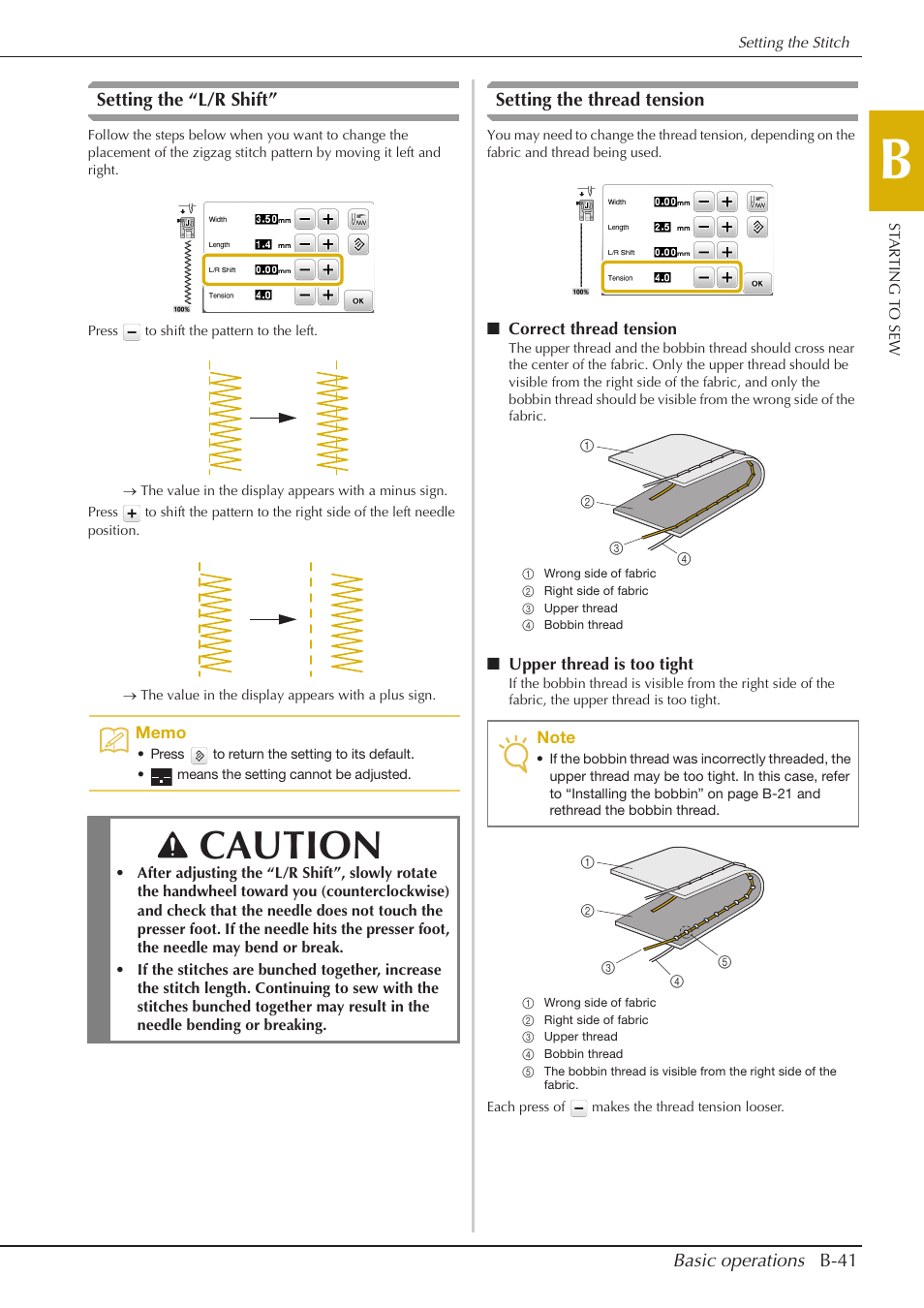 Caution | Baby Lock Aventura (BLMAV) Instruction and Reference Guide User Manual | Page 51 / 204