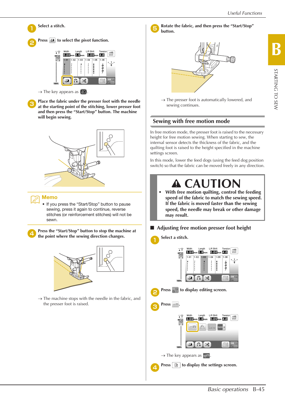 Caution | Baby Lock Aventura (BLMAV) Instruction and Reference Guide User Manual | Page 55 / 204