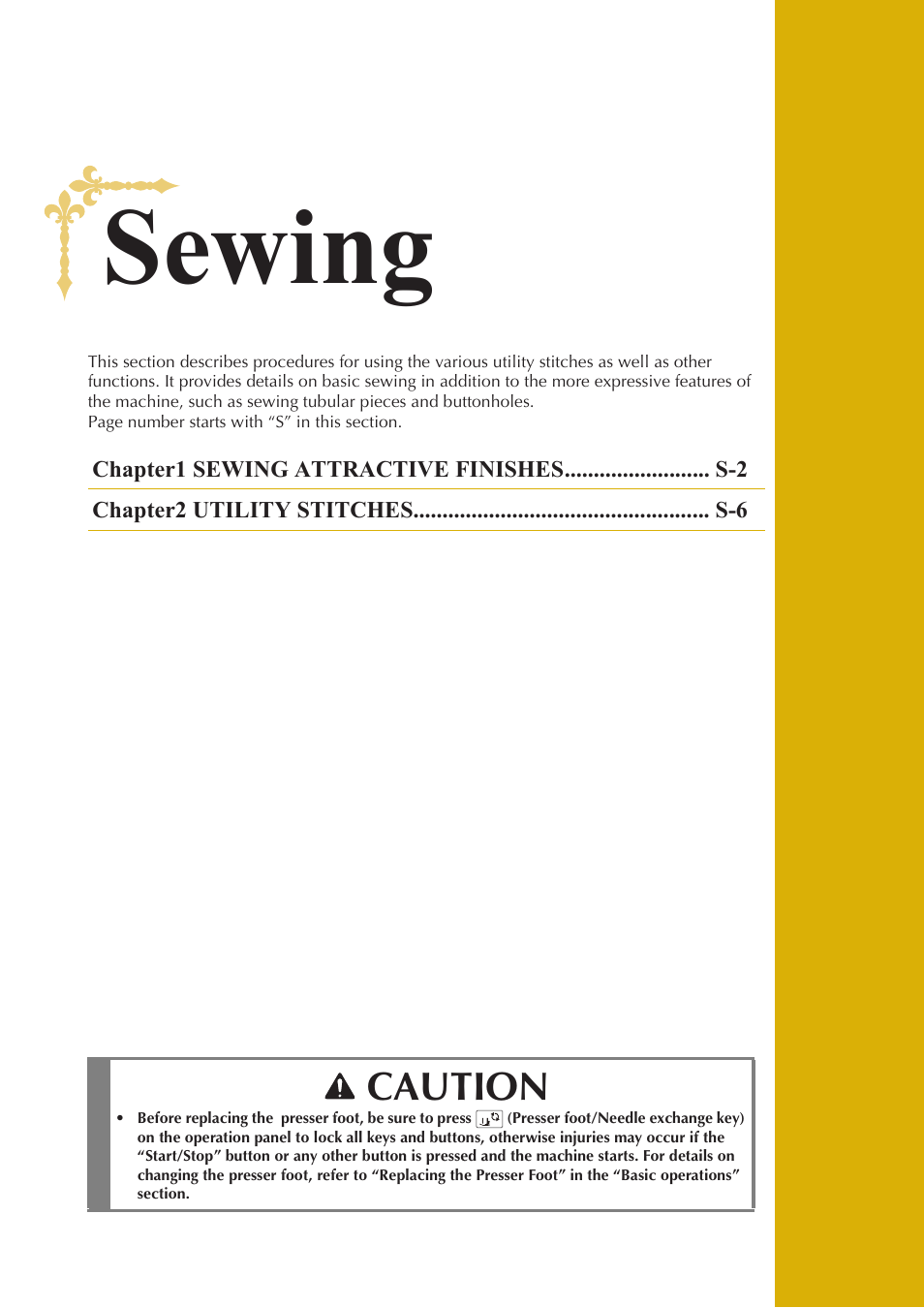 Sewing, Caution | Baby Lock Aventura (BLMAV) Instruction and Reference Guide User Manual | Page 77 / 204