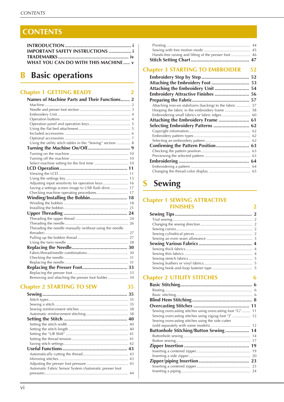 Baby Lock Aventura (BLMAV) Instruction and Reference Guide User Manual | Page 8 / 204