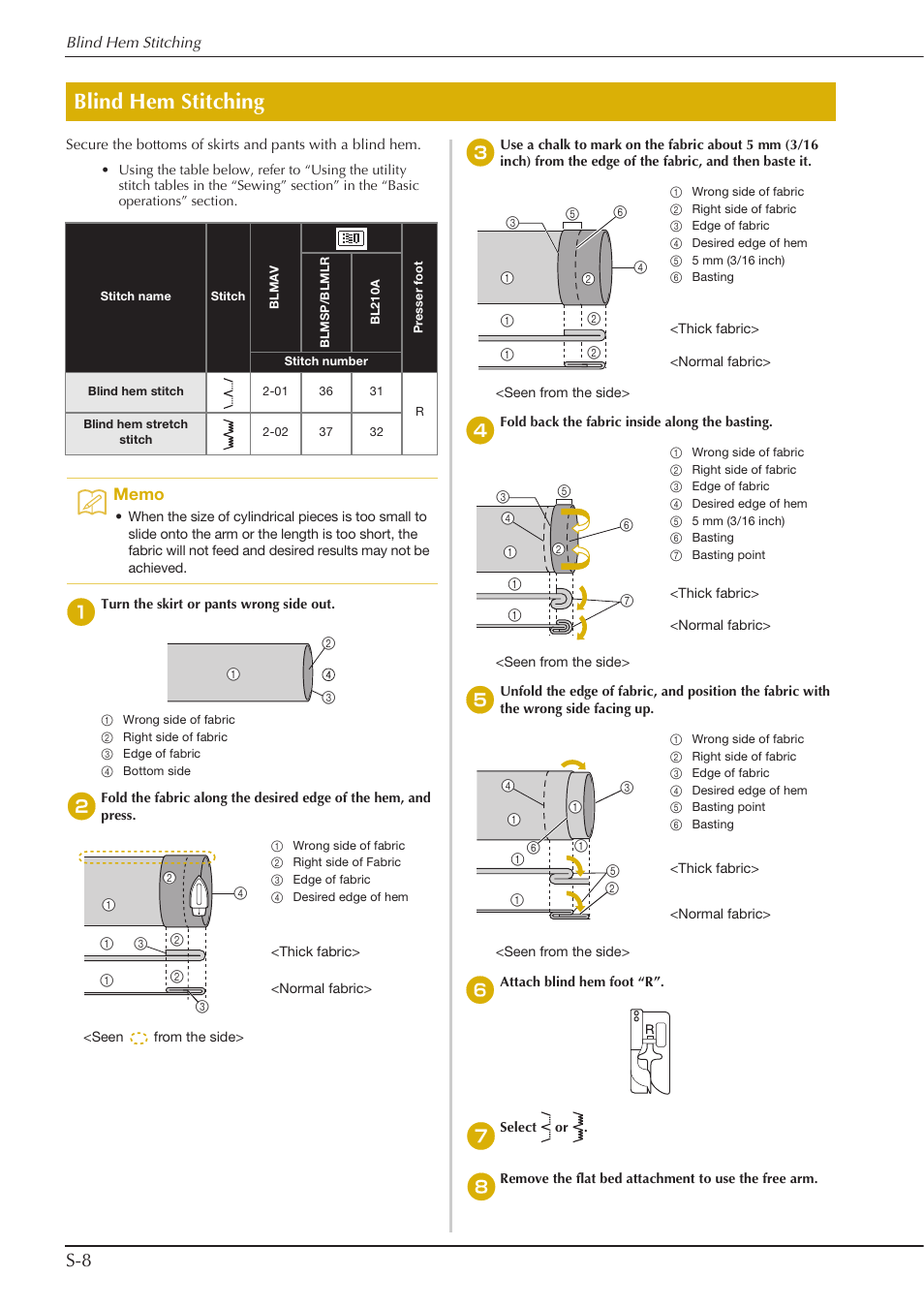 Blind hem stitching | Baby Lock Aventura (BLMAV) Instruction and Reference Guide User Manual | Page 84 / 204