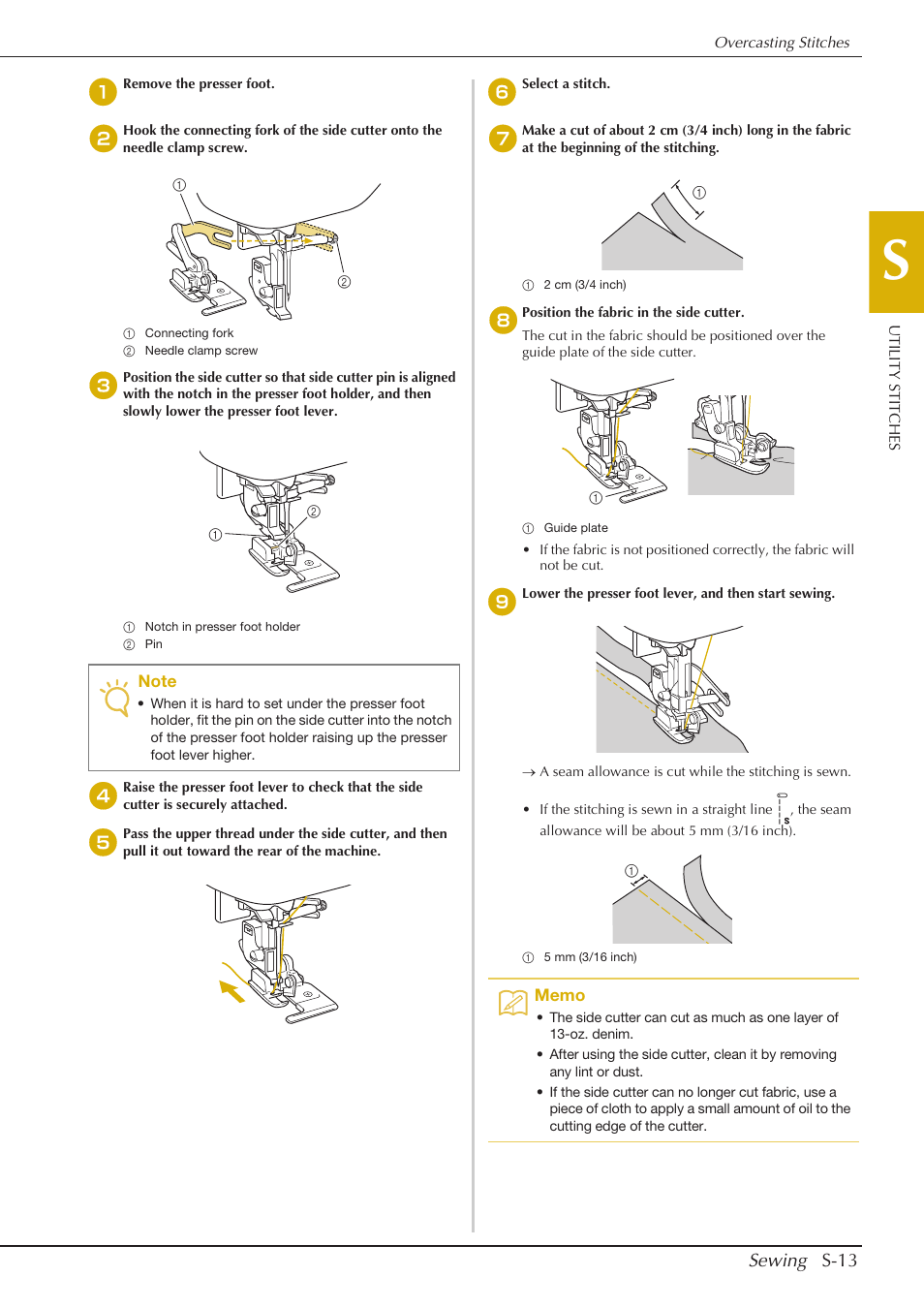 Sewing s-13 | Baby Lock Aventura (BLMAV) Instruction and Reference Guide User Manual | Page 89 / 204
