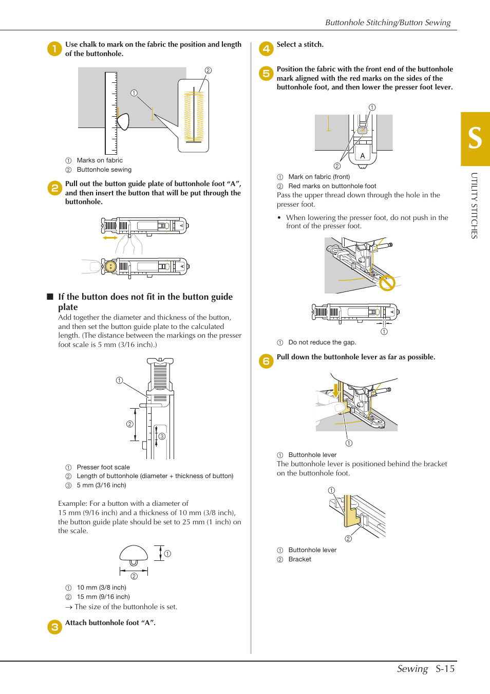 Sewing s-15 | Baby Lock Aventura (BLMAV) Instruction and Reference Guide User Manual | Page 91 / 204