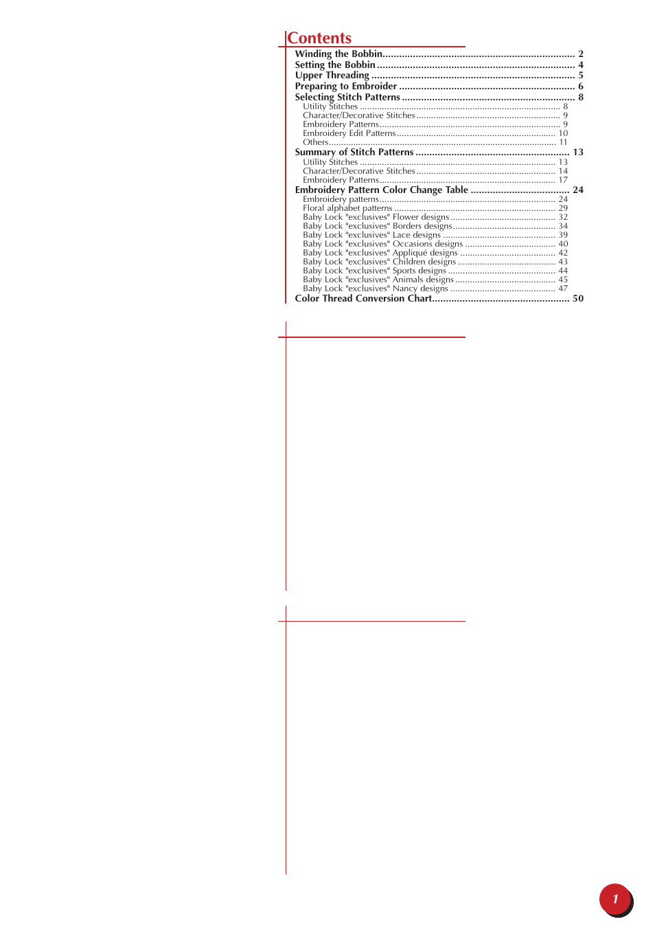 Baby Lock Ellegante 3 (BLG3) Quick Reference Guide User Manual | Page 3 / 56