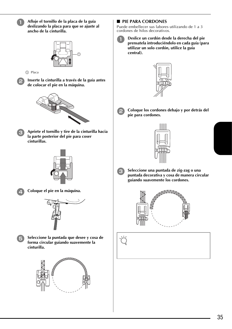35 e spa ñol | Baby Lock Ellegante 3 (BLG3) Instruction and Reference Guide Addendum User Manual | Page 113 / 120