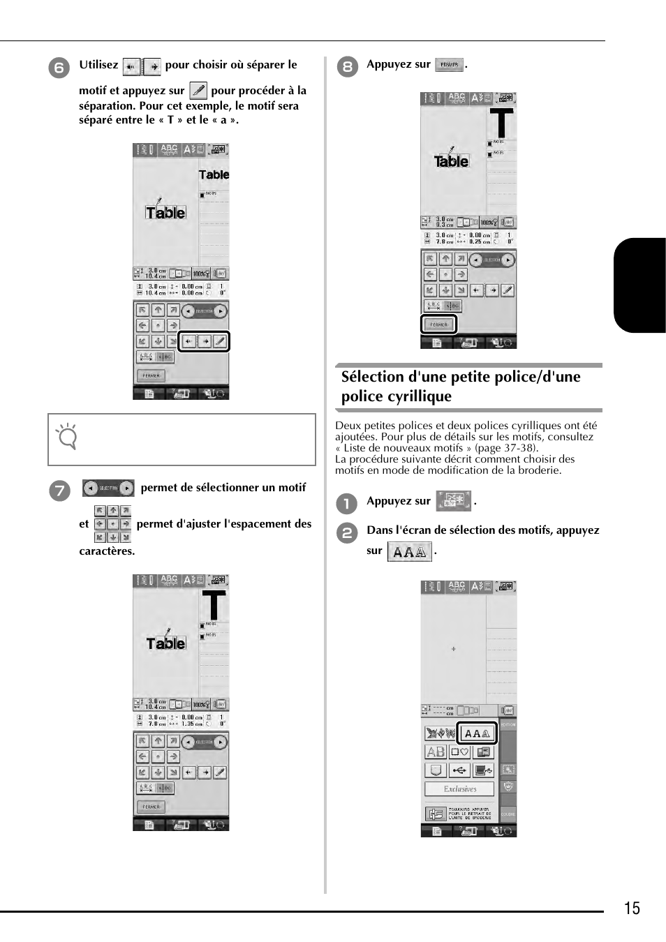 15 fra nçais | Baby Lock Ellegante 3 (BLG3) Instruction and Reference Guide Addendum User Manual | Page 55 / 120