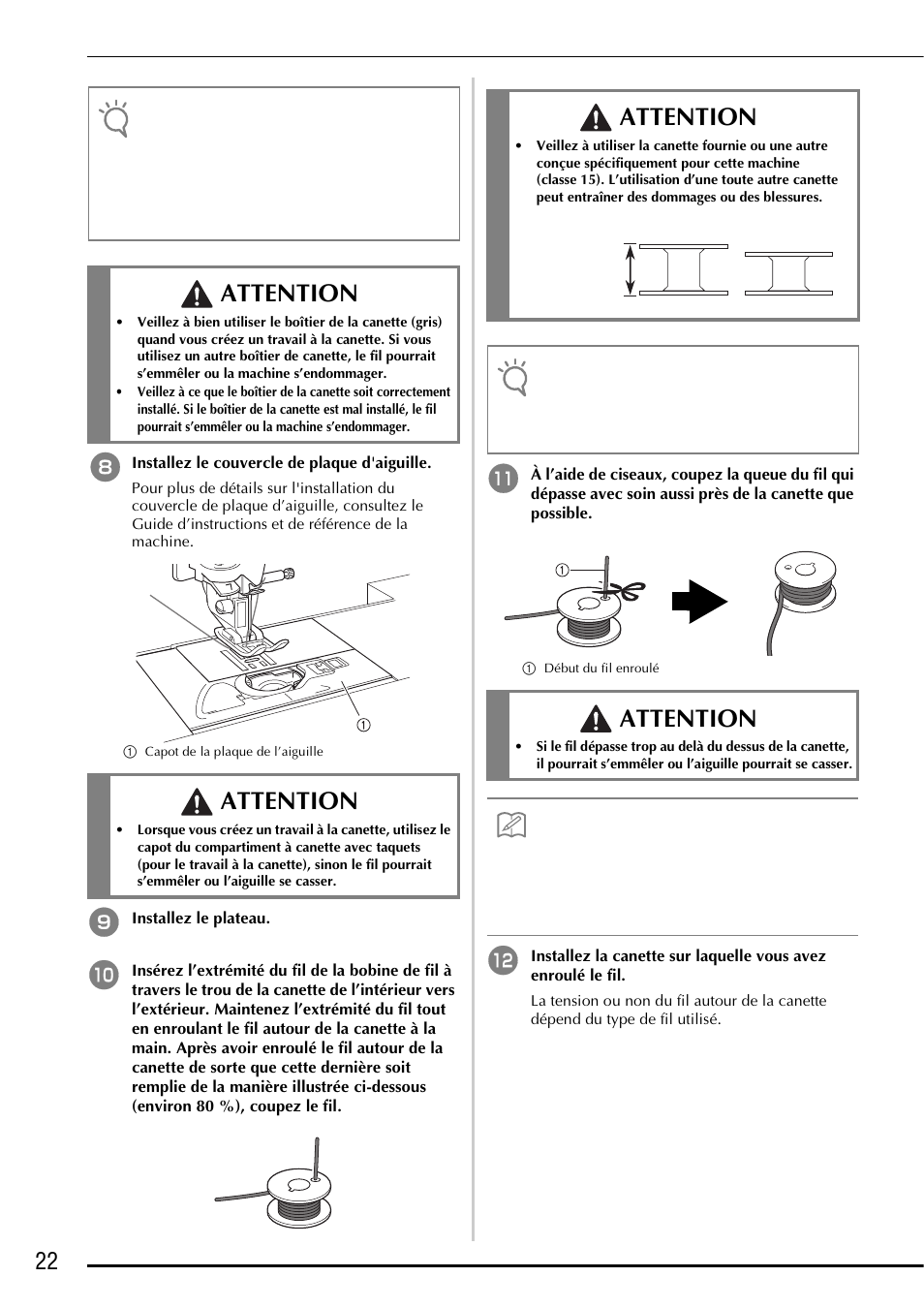 Attention | Baby Lock Ellegante 3 (BLG3) Instruction and Reference Guide Addendum User Manual | Page 62 / 120