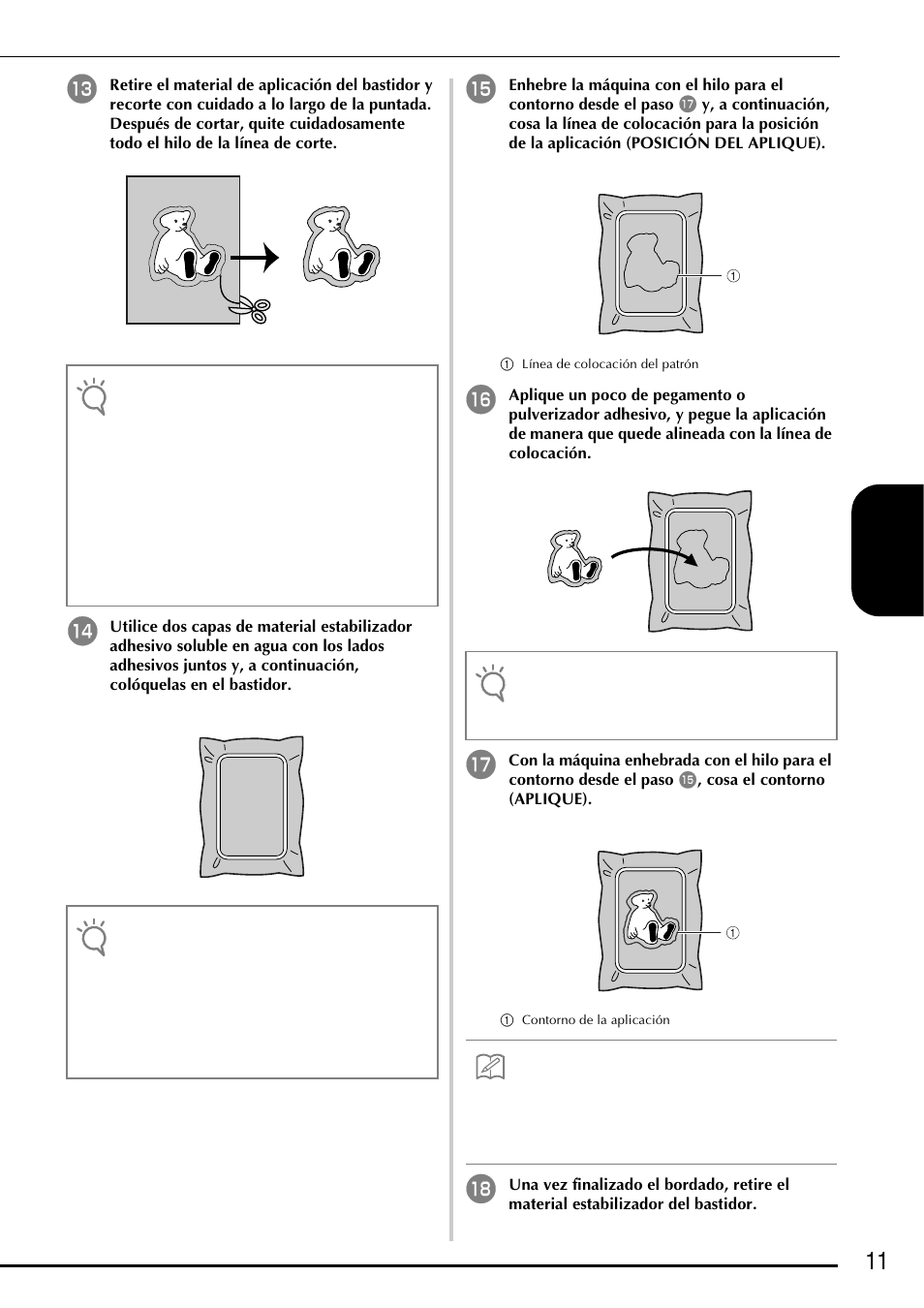 11 e spa ñol | Baby Lock Ellegante 3 (BLG3) Instruction and Reference Guide Addendum User Manual | Page 89 / 120