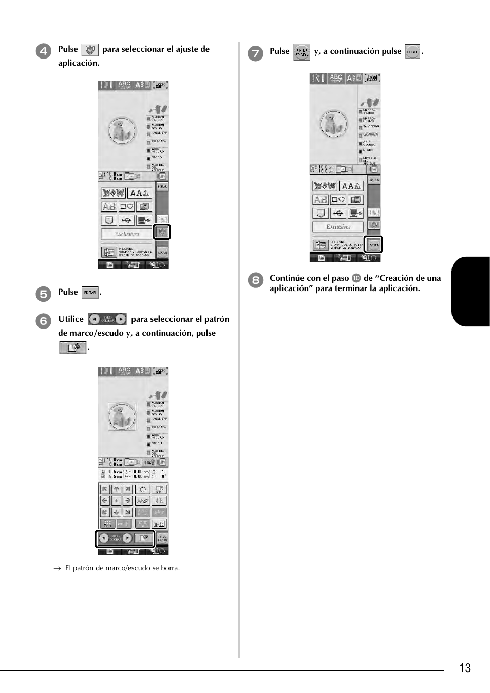 13 e spa ñol | Baby Lock Ellegante 3 (BLG3) Instruction and Reference Guide Addendum User Manual | Page 91 / 120