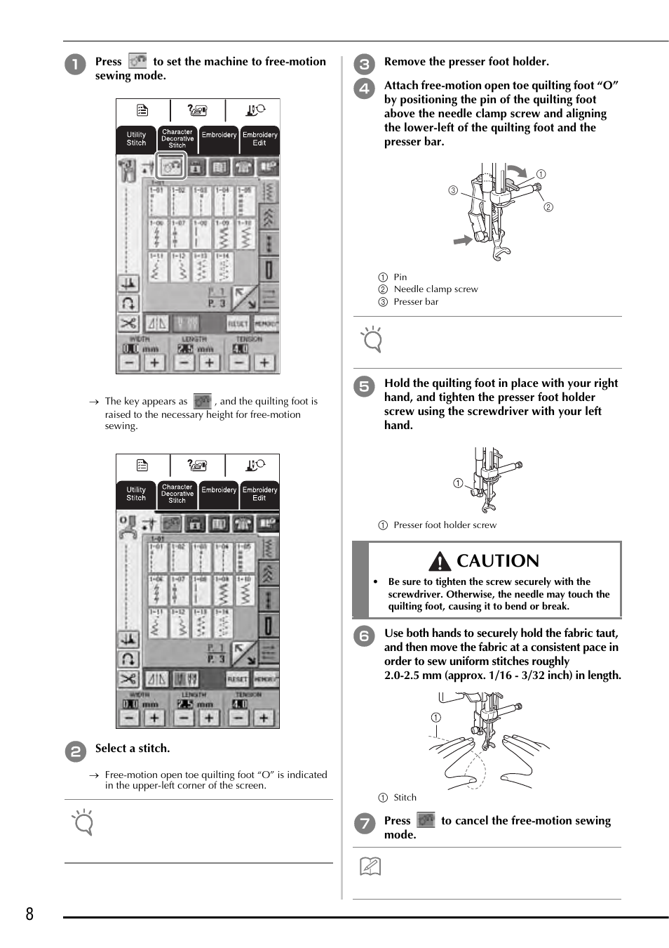 Caution | Baby Lock Ellageo Plus (BLL2) Instruction and Reference Guide Addendum User Manual | Page 10 / 48