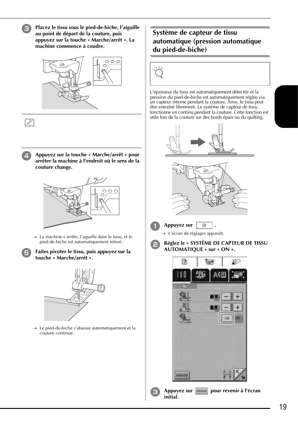 19 f ranç ais | Baby Lock Ellageo Plus (BLL2) Instruction and Reference Guide Addendum User Manual | Page 21 / 48