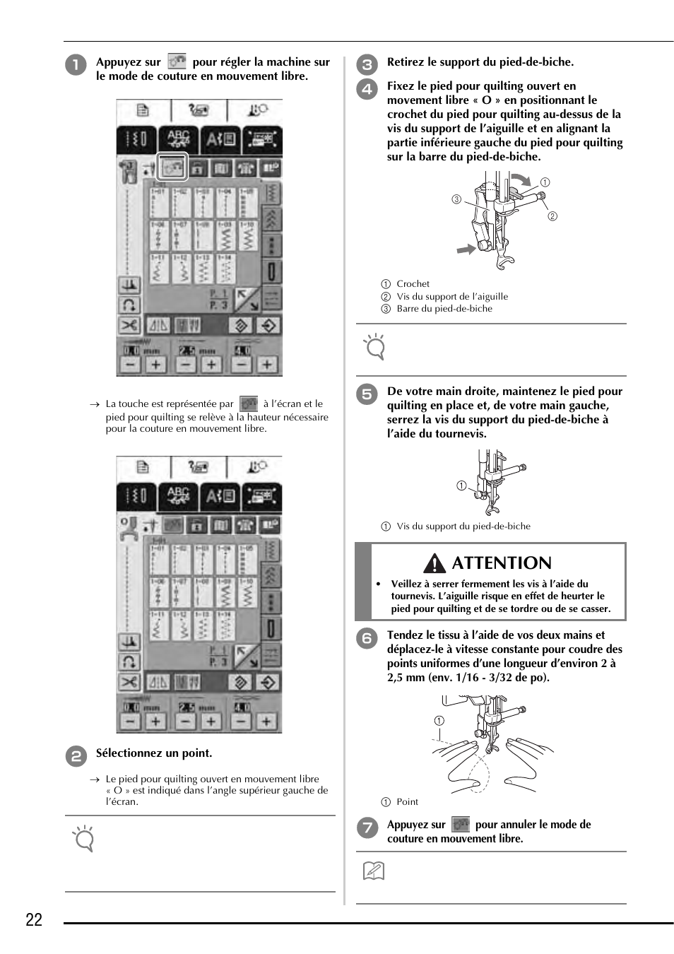 Attention | Baby Lock Ellageo Plus (BLL2) Instruction and Reference Guide Addendum User Manual | Page 24 / 48