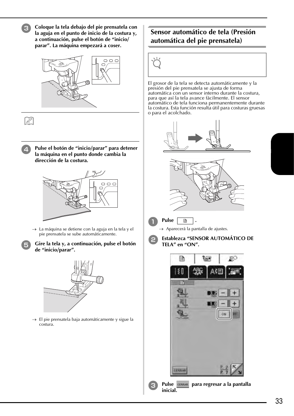 33 español | Baby Lock Ellageo Plus (BLL2) Instruction and Reference Guide Addendum User Manual | Page 35 / 48