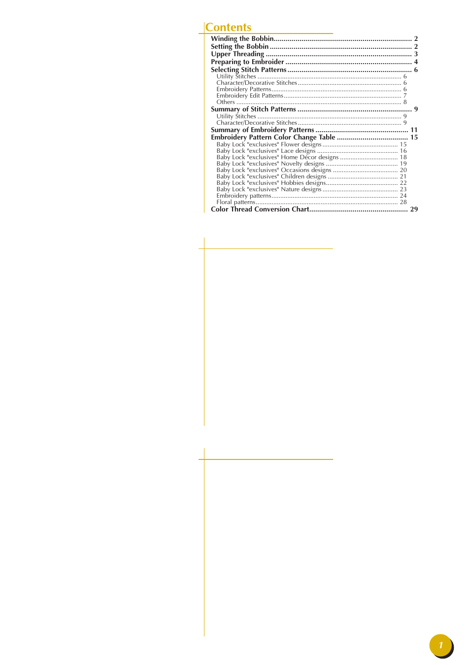 Baby Lock Esante (BLN) Quick Reference Guide User Manual | Page 3 / 36