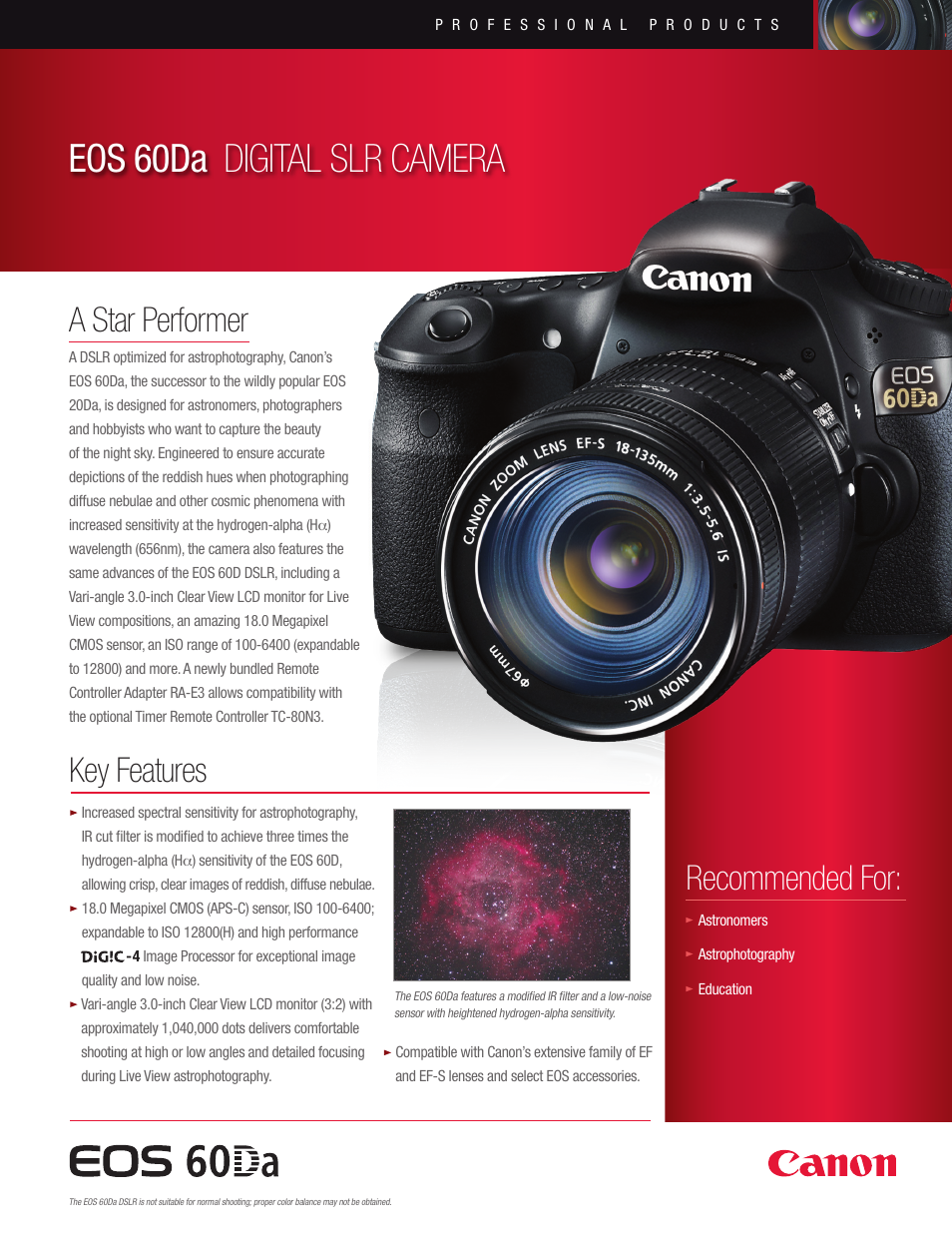 Canon EOS 60DA User Manual | 2 pages