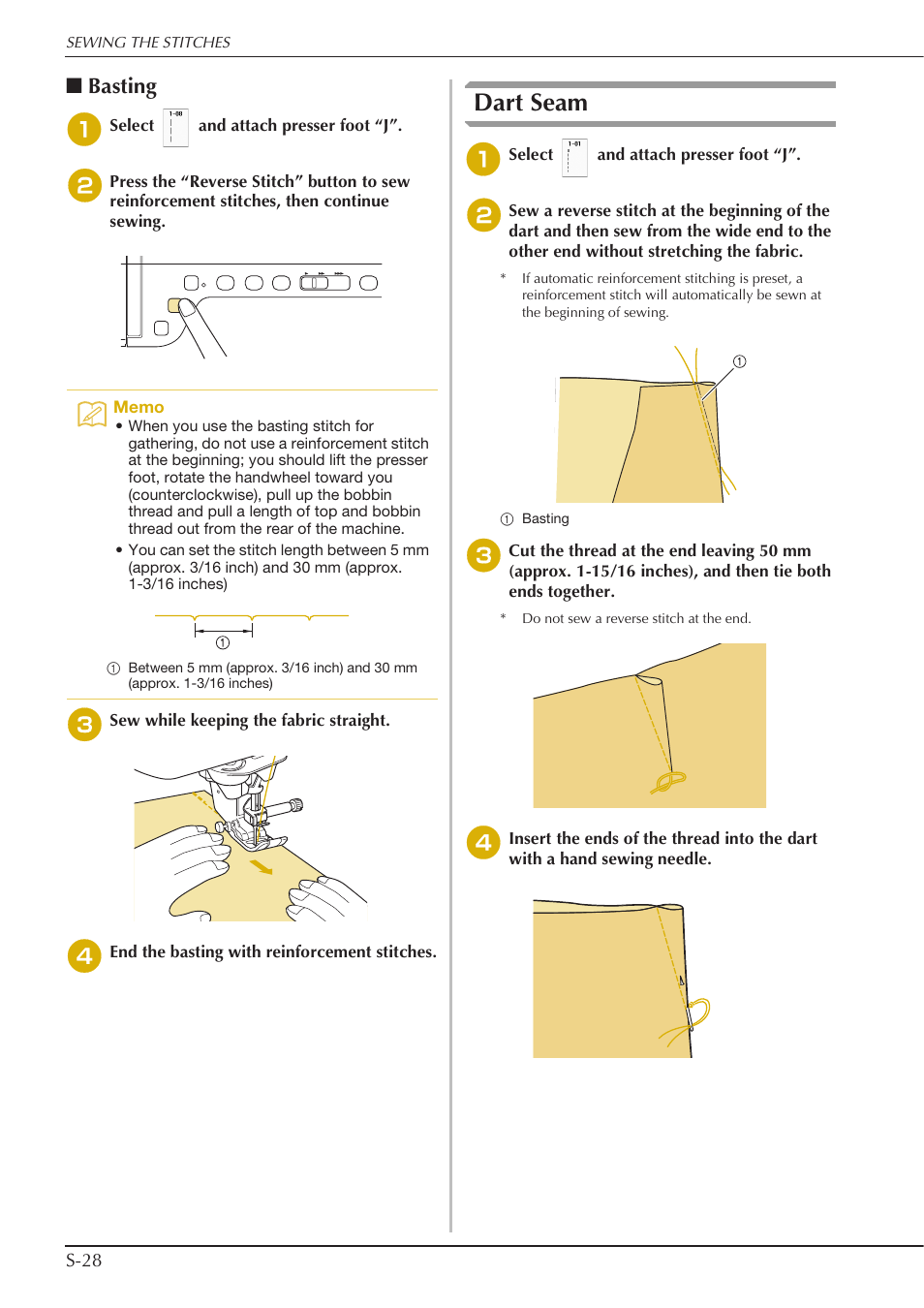 Dart seam, Basting | Baby Lock Crescendo (BLCR) Instruction and Reference Guide User Manual | Page 102 / 216