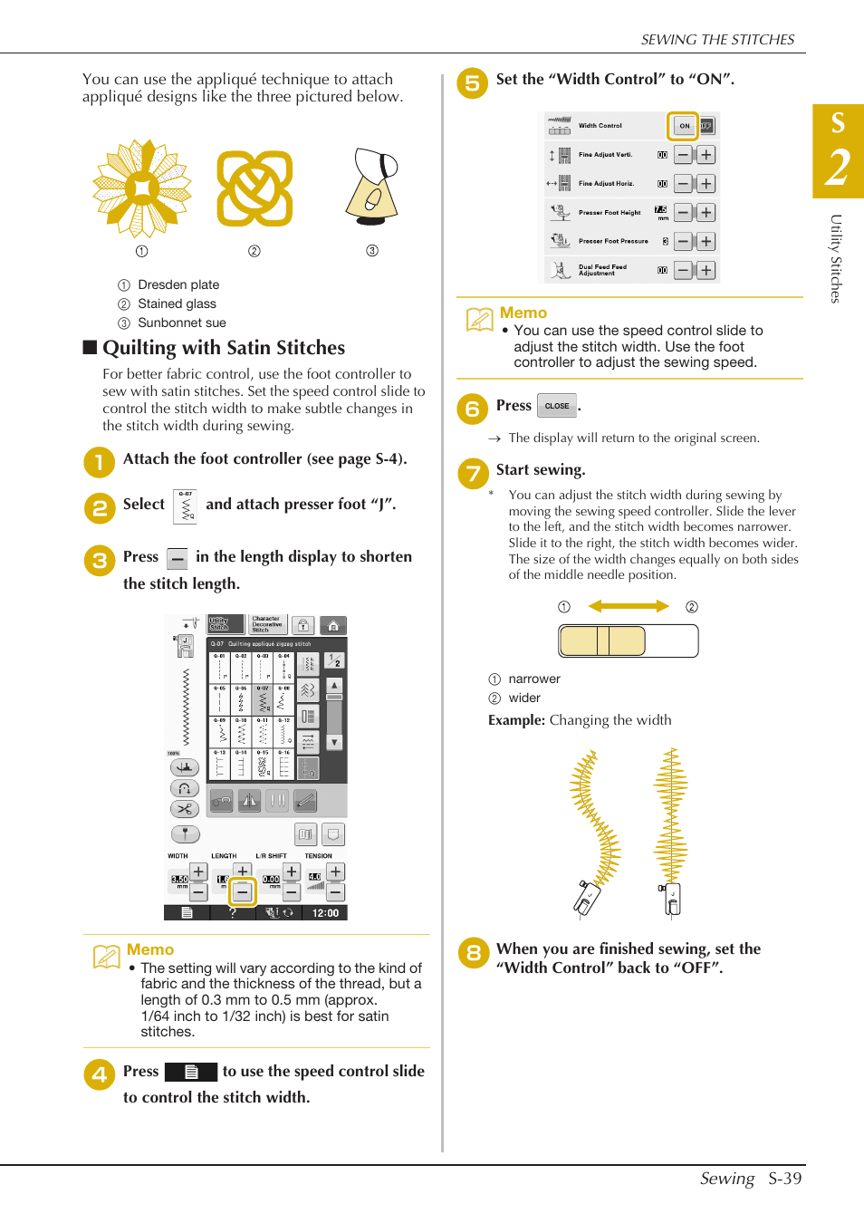 Quilting with satin stitches | Baby Lock Crescendo (BLCR) Instruction and Reference Guide User Manual | Page 113 / 216