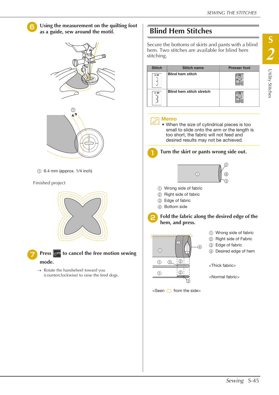 Blind hem stitches | Baby Lock Crescendo (BLCR) Instruction and Reference Guide User Manual | Page 119 / 216
