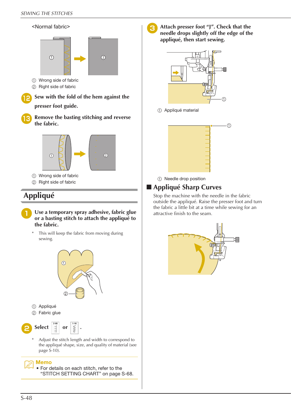 Appliqué, Appliqué sharp curves | Baby Lock Crescendo (BLCR) Instruction and Reference Guide User Manual | Page 122 / 216