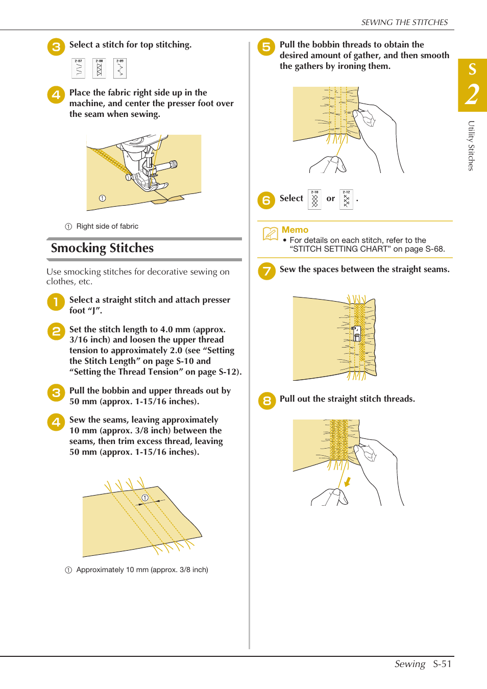 Smocking stitches | Baby Lock Crescendo (BLCR) Instruction and Reference Guide User Manual | Page 125 / 216