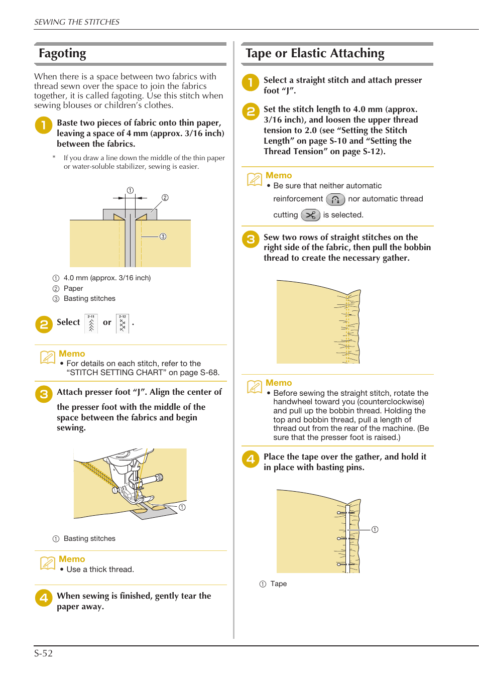 Fagoting, Tape or elastic attaching | Baby Lock Crescendo (BLCR) Instruction and Reference Guide User Manual | Page 126 / 216