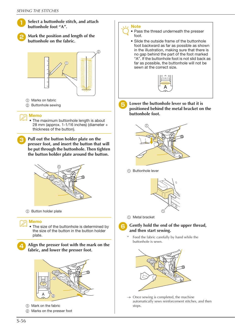 S-56 | Baby Lock Crescendo (BLCR) Instruction and Reference Guide User Manual | Page 130 / 216