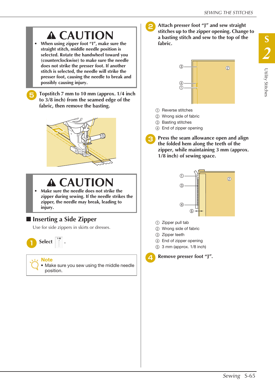 Caution | Baby Lock Crescendo (BLCR) Instruction and Reference Guide User Manual | Page 139 / 216