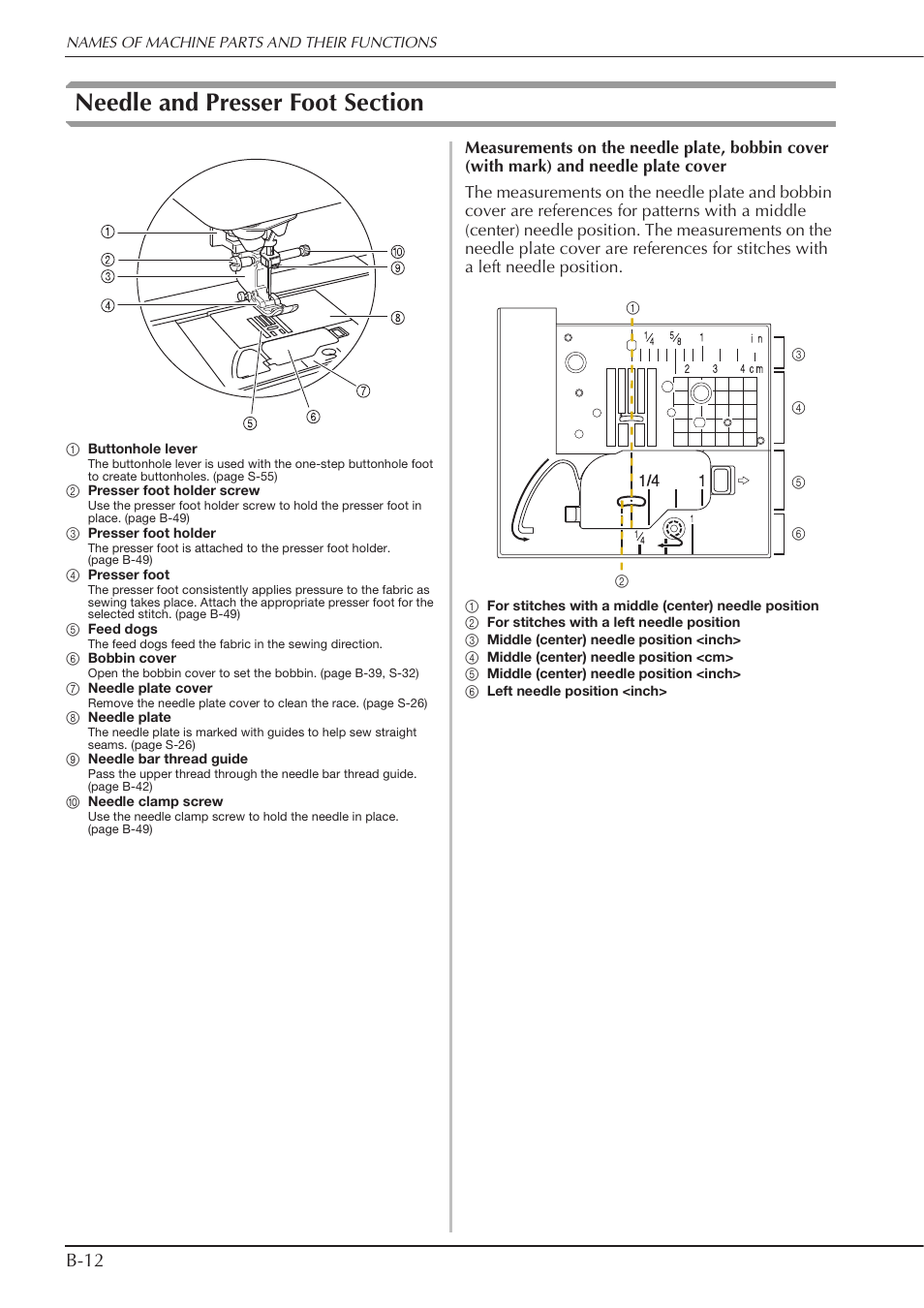 B-12 | Baby Lock Crescendo (BLCR) Instruction and Reference Guide User Manual | Page 14 / 216