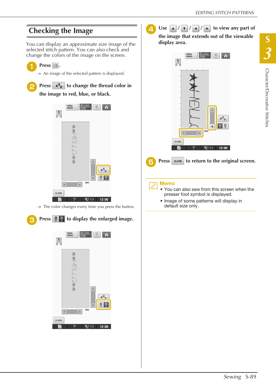 Checking the image | Baby Lock Crescendo (BLCR) Instruction and Reference Guide User Manual | Page 163 / 216