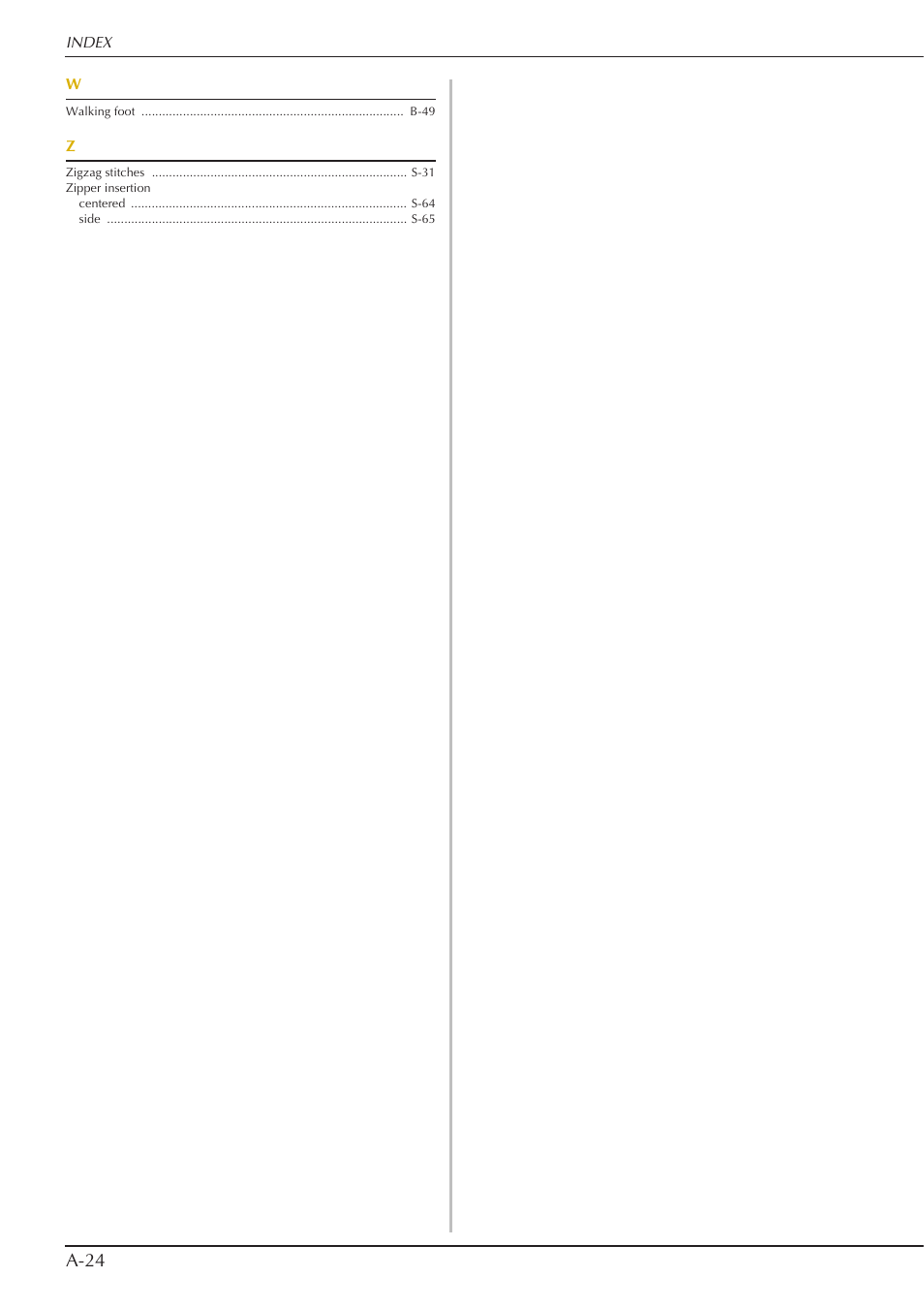 A-24 | Baby Lock Crescendo (BLCR) Instruction and Reference Guide User Manual | Page 214 / 216